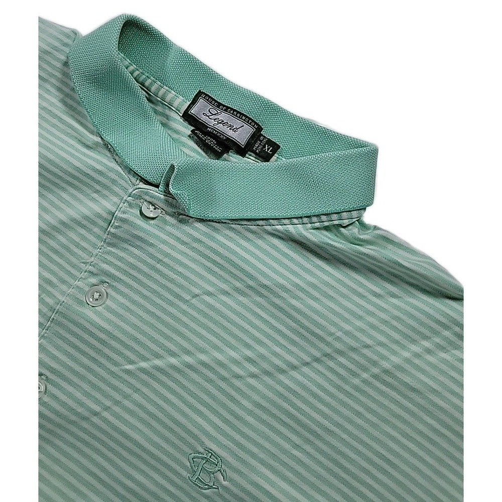 House of‎ Carrington ~ Legend ~ Golf Shirt ~ Size xl - green striped